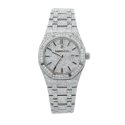 Audemars Piguet - Royal Oak Selfwinding - White Dial - Diamonds